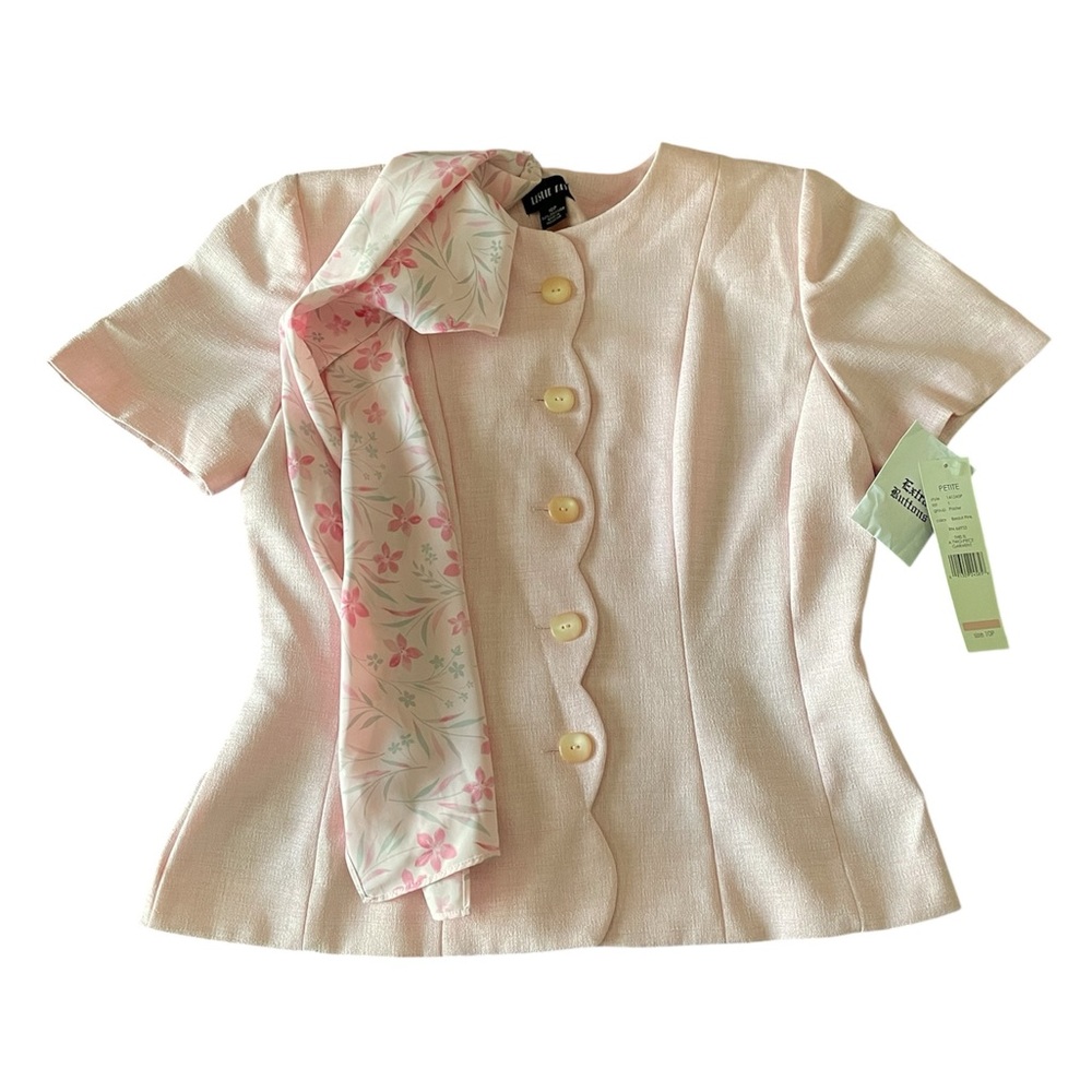 NWT Leslie Faye pink short sleeve blazer 10 petite